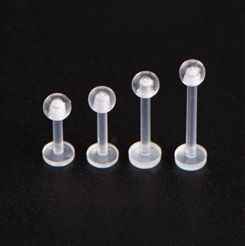 Clear Acrylic Lip Stud Piercing Jewelry Polished Bioflex Tragus Cartilage Stud Earring Retainer Labret Stud For Unisex