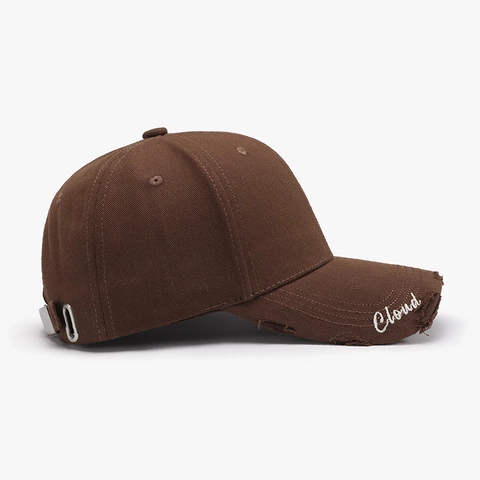 Distressed Cotton Baseball Cap Vintage Frayed Letter Embroidery Adjustable Outdoor Sun Hat For Men Women