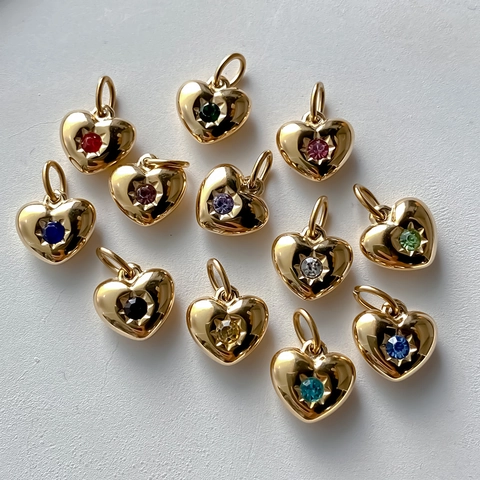 Roestvrij Staal Hart Geboortesteen Hanger Zirconia Ster Ingelegd DIY Sieraden Maken Oorbel Bedel Accessoire