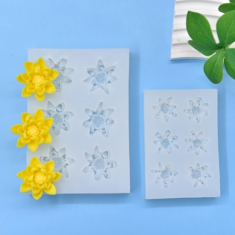Lotusblume Silikonform Mehrere Hohlräume DIY Backwerkzeug Für Kuchen Fondant Seife Kerze Harz Handwerk