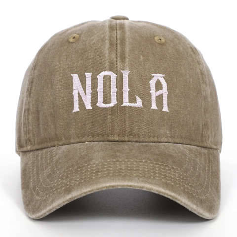 Casquette De Baseball Brodée NOLA Coton Lavé Rétro Ajustable Chapeau De Soleil Pour Hommes Et Femmes