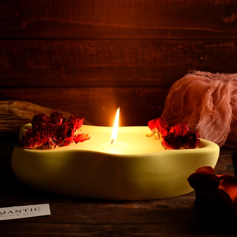 Silicone Mold Flower Shape Candle Tray Irregular Wave Plaster Aromatherapy Storage Box DIY Crafting Handmade