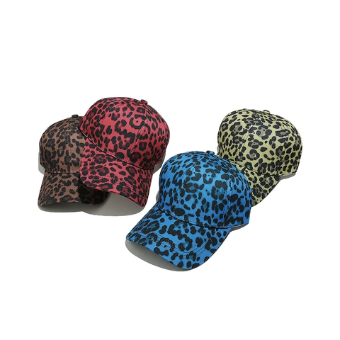 Luipaardprint Honkbalpet Polyester Gebogen Rand Verstelbaar Zonbescherming Mode Casual Hoed Voor Dames