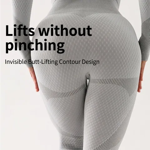 Abbigliamento Yoga Senza Cuciture Donna Nylon Spandex Top Manica Lunga Zip E Leggings Vita Alta Rapida Asciugatura