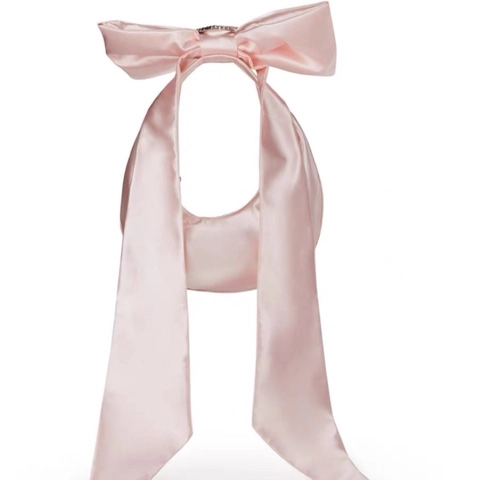 Women Satin Underarm Shoulder Bag Giant Bow Heart Rhinestone Sweet Coquette Style Hobo Handbag