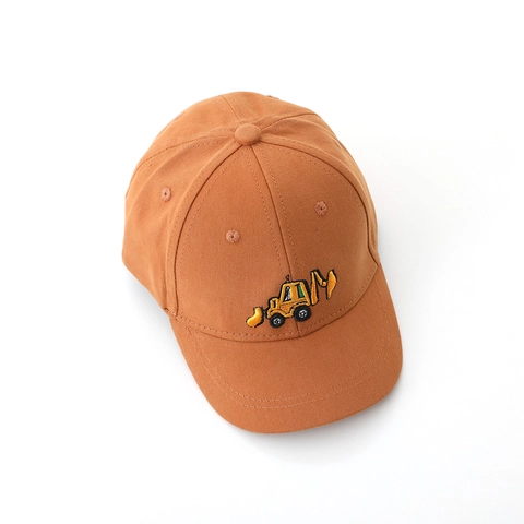 Kids Baseball Cap Cotton Breathable Sun Hat Outdoor Excavator Embroidery For Boys Girls