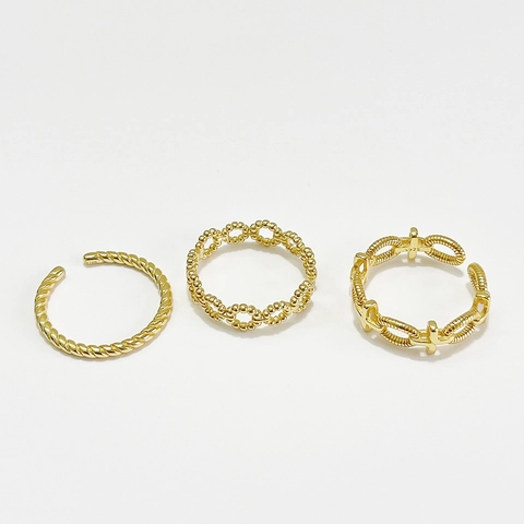 925 Sterling Silber Ringe Für Damen Verstellbar Offen Twist Perlenkette Kreuz Design Minimalistischer Schmuck 18K Vergoldet