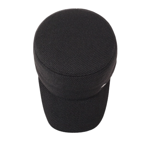 Casquette Cadet Hiver En Laine Pour Hommes Avec Protège-Oreilles Chaude Coupe-Vent Chapeau Militaire Vintage Ajustable