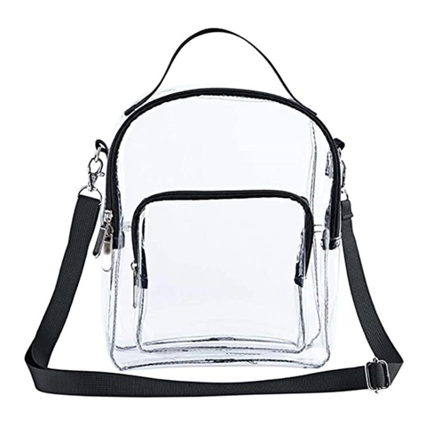 Mini Zaino In PVC Trasparente Borsa A Tracolla Approvata Per Lo Stadio Impermeabile Multiuso Viaggio Scuola Concerto