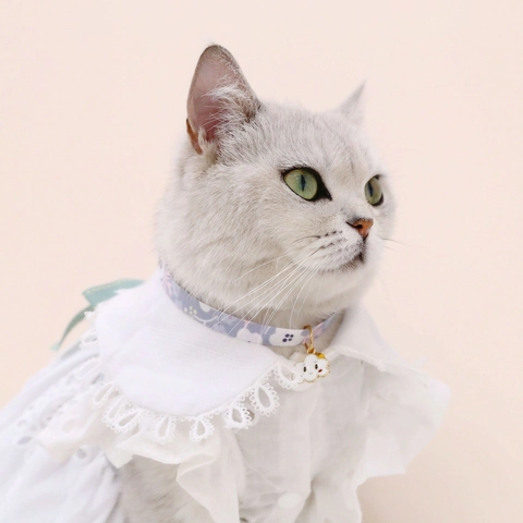 Collare Floreale Per Animali Fibbia Di Sicurezza Regolabile Con Campanello E Pendente Nuvola Arcobaleno Per Gatti Cani
