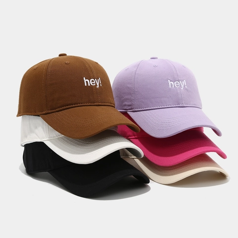 Cappello Da Baseball In Cotone Ricamo Hey Protezione Solare Regolabile Casual Sport All Aperto