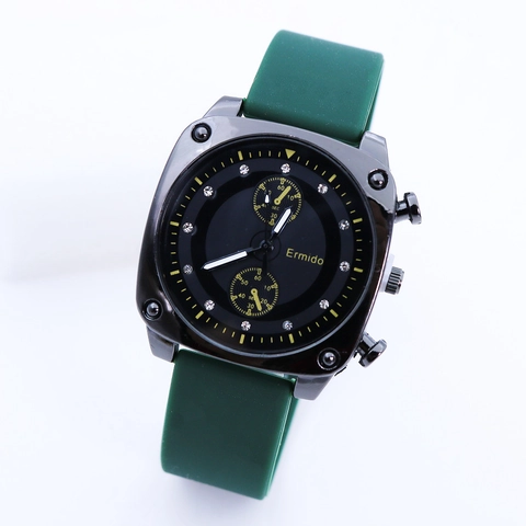Fashion Square Quartz Watch Alloy Case Silicone Strap Rhinestone Markers Casual Wristwatch For Men Students Novelty