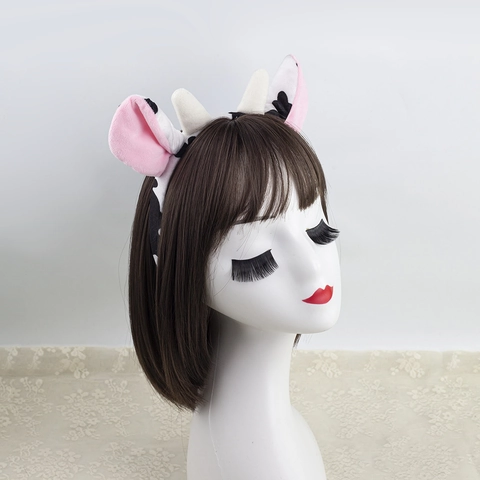 Cow Costume Accessories Headband Tail Bow Tie Nose Tutu Plush Fabric Halloween Party Cosplay Kids Girls Boys Cute Mascot