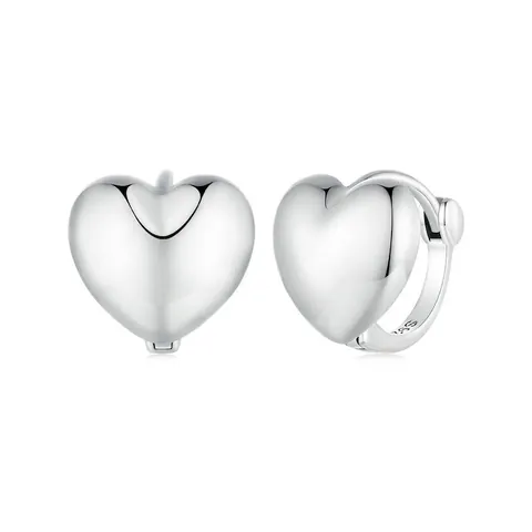 925 Sterling Silber Herz Huggie Creolen Für Frauen Poliert Einfach Klein Liebe Form Ohr Schmuck Geschenk Klassisch