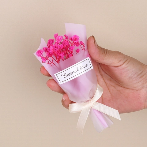Mini Bouquet Di Fiori Secchi Gipsofila Preservata Nontiscordardime Piccolo Regalo Eternal Love Compleanno Matrimonio