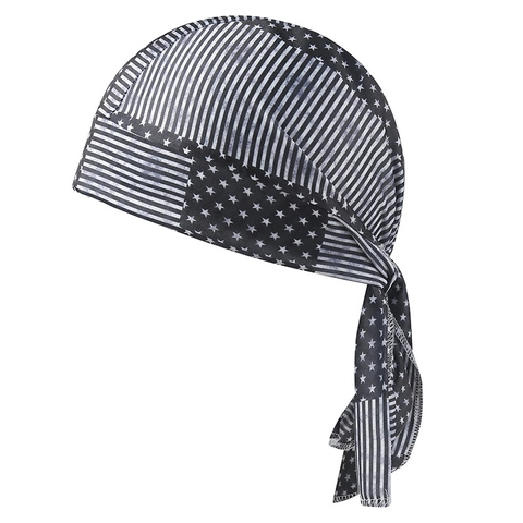 American Flag Polyester Doo-rag Bandana Pirate Hat Breathable Long Tail Adjustable For Cycling Hip Hop Unisex