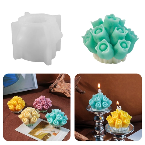 Rose Tulip Bouquet Silicone Mold Flower DIY Candle Soap Making Aromatherapy Plaster Home Decor Craft Tool