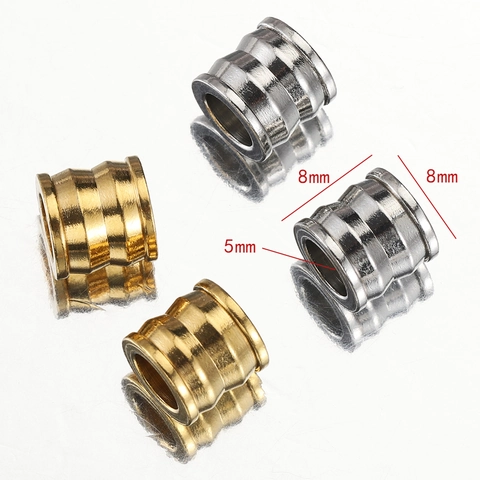 Cuentas Espaciadoras De Acero Inoxidable Agujero Grande Cilíndricas Ranuradas Cuentas De Barril DIY Joyería Para Pulseras Collares