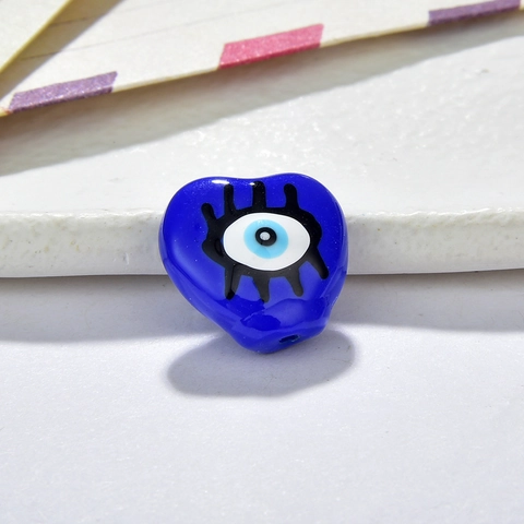 Heart Shaped Evil Eye Resin Beads Colorful Oil Dripped DIY Jewelry Making Charms For Bracelet Necklace Earring Accessory