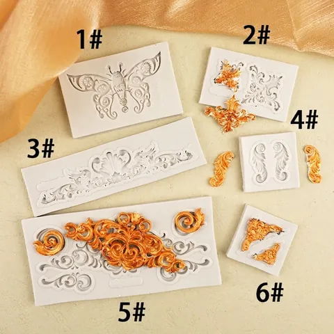 Retro Baroque Relief Silicone Mold European Scroll Lace For Cake Border Decoration Fondant Chocolate Resin Epoxy DIY Craft