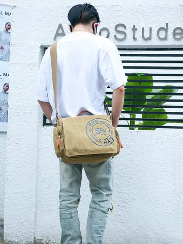 Borsa Messenger Uomo Retro Tela Multi Scomparti Borsa A Tracolla Casual Business Valigetta