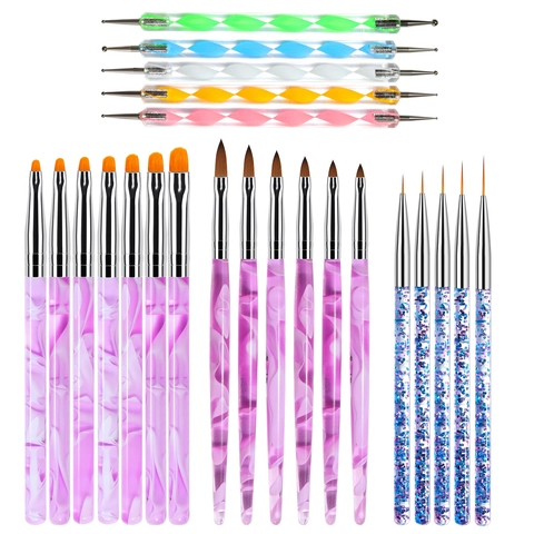 Pennelli Per Nail Art E Penne Per Puntini Manico In Acrilico Design Glitterato Strumento Per Pittura Gel UV Per Manicure
