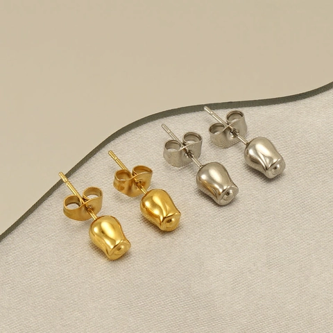 Orecchini a Lobo in Acciaio Inossidabile Placcati Oro 18K Zircone Perla Artificial Rosa Geometrici Anallergici Gioielli da Donna