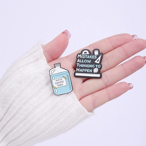 Funny Mathematical Humor Enamel Pin Alloy Math Student Tears Formula Brooch For Students Teachers Backpack Accessories