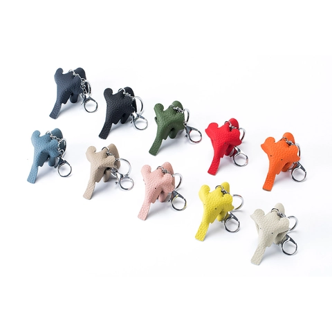 Simpatico Portachiavi a Forma di Elefante in Vera Pelle di Vacchetta Pendente Creativo Animale Chiavi Auto Ciondolo Borsa