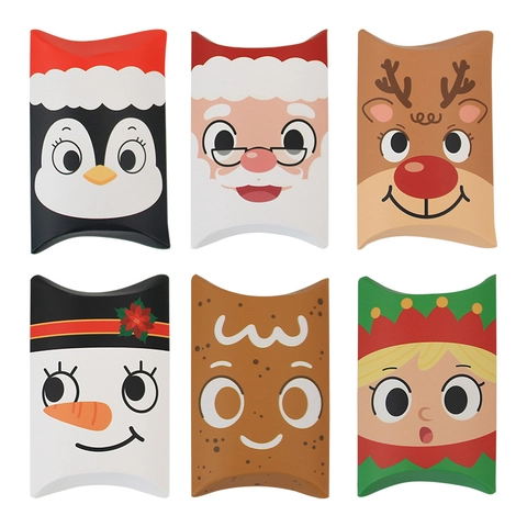 Weihnachts Papierschachteln Kraftpapier Süßigkeiten Verpackung Feiertag Party Cartoon Muster Weihnachtsmann Rentier
