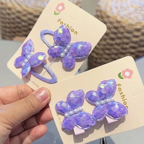 Fermagli Per Capelli A Farfalla Con Paillettes E Künstliche Perle Artificiali Tessuto Fatto A Mano Per Ragazze Bambine Stile Principessa