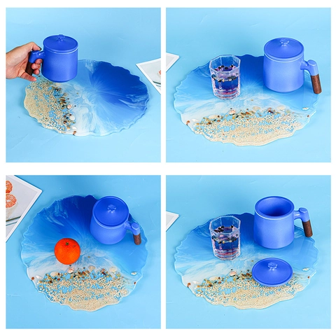 Moule En Silicone Pour Plateau Coulage De Résine Forme Ronde Irrégulière Ondulée Outil De Bricolage Dessous De Verre