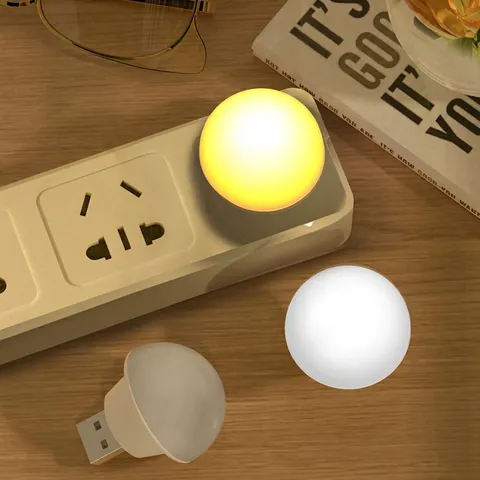Mini USB LED Night Light Portable Plastic Eye Protection Voice Control Offline Smart Plug And Play Lamp For Bedroom Travel