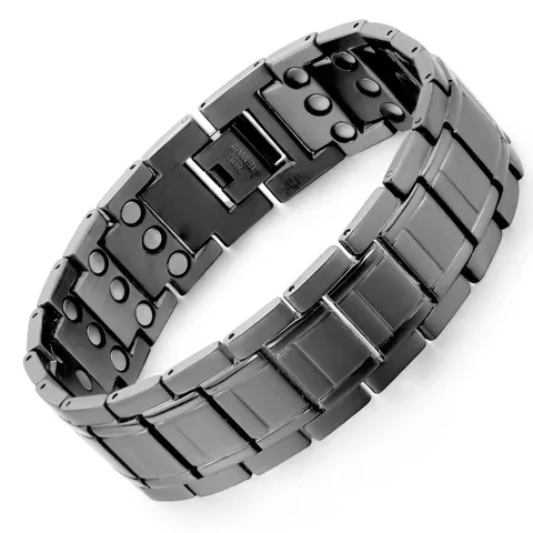 Magnetic Health Energy Bracelet For Men Stainless Steel Copper Link Chain Masculine Industrial Style Wellness Jewelry