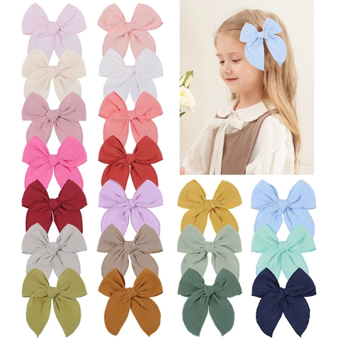 Large Jacquard Cotton Bow Hair Clips For Girls Handmade Fabric Alligator Clips Children Headwear Accessories 2624