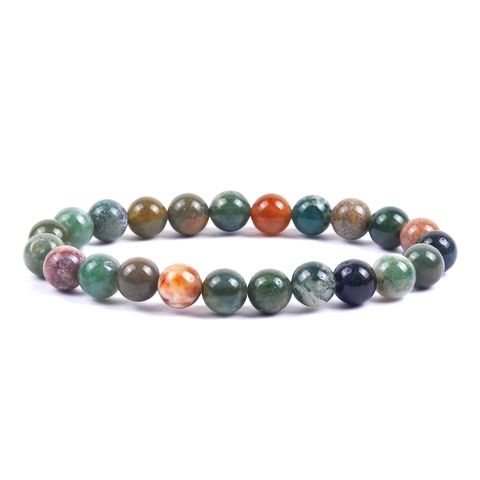 Natural Stone Beaded Bracelet Round Lava Rock Agate Turquoise Elastic Stretch Handmade Jewelry For Women Men Unisex