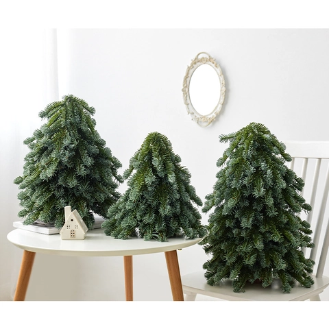 Mini Árbol De Navidad Y Guirnalda De Pino Artificial PE Decoración De Mesa Realista Para Hogar Y Oficina