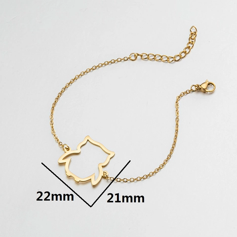 Pulsera Con Colgante De Búho Hueco Minimalista De Acero Inoxidable Cadena Ajustable Joyería Para Mujer Elegante Dije De Animal Accesorio