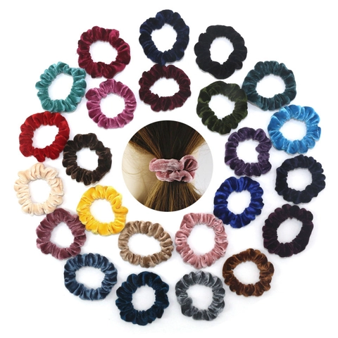 Velvet Hair Scrunchies Solid Color Elastic Soft Hair Ties For Women And Girls Fashion Hair Accessories