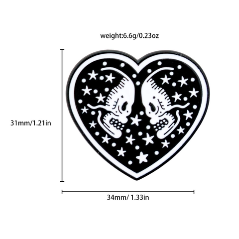 Spille In Smalto Scheletro Teschio In Lega Broches Gotico Romantico Forever Ever Cuore Bara Design Distintivo Per Vestiti Halloween