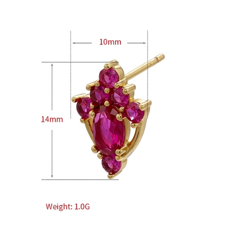 Crescent Moon Flower Star Stud Earrings Copper Zirconia Micro Paved Sparkling Elegant Jewelry For Women