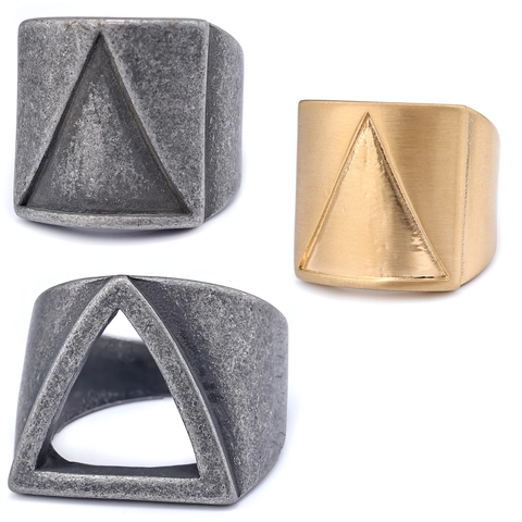 Anello Triangolo Geometrico In Acciaio Inossidabile Stile Nordico Minimalista Vintage Retro Per Uomini Donne
