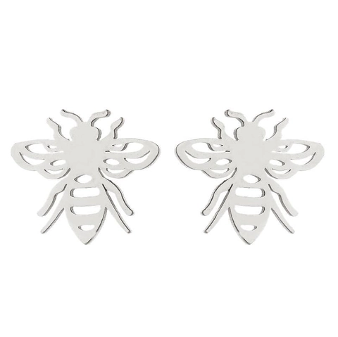 Pendientes de Botón de Acero Inoxidable Mariposa Abeja Mujer Insecto Corazón Oro Plata Oro Rosa Negro Joyería Regalo