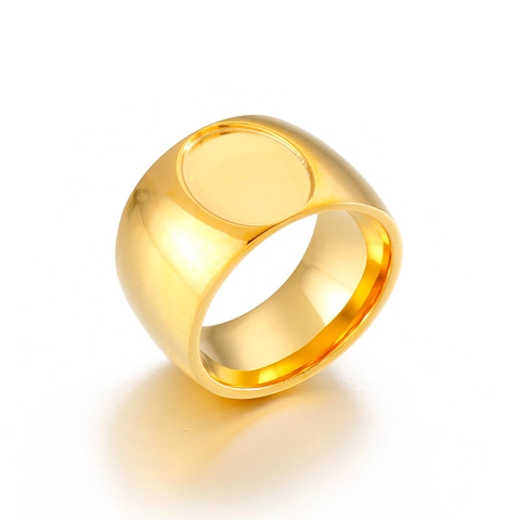 Anillo De Sello De Acero Inoxidable Para Hombres Minimalista Ovalado Pulido Joyería De Moda