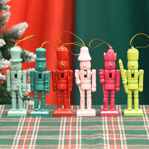 Nussknacker Soldaten Ornamente Bunt Bemaltes Holz Hängende Dekorationen Klassischer Weihnachtsbaum Feiertag Haus Deko Geschenk