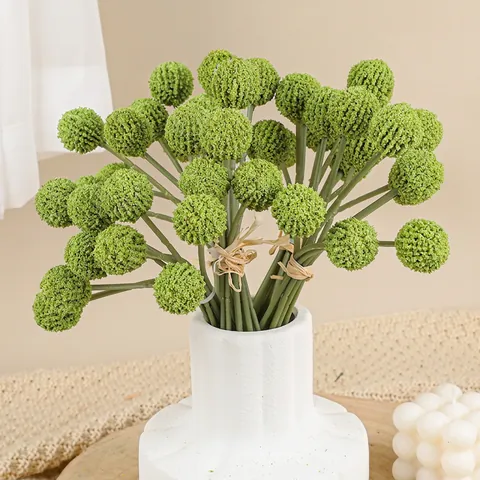 Artificial Craspedia Billy Buttons Flowers Bouquet Plastic Nordic Home Wedding Table Office Decoration Minimalist
