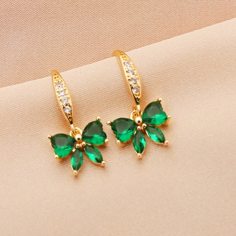 Orecchini Pendenti A Farfalla Rame Placcato Oro Zircone Scintillante Gioielli Di Moda Eleganti Per Donne Regalo