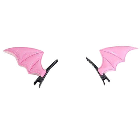Pinzas Para El Pelo Alas De Murciélago Diablo Cuero Sintético Lazo Satén Goth Lolita Halloween Cosplay Accesorios
