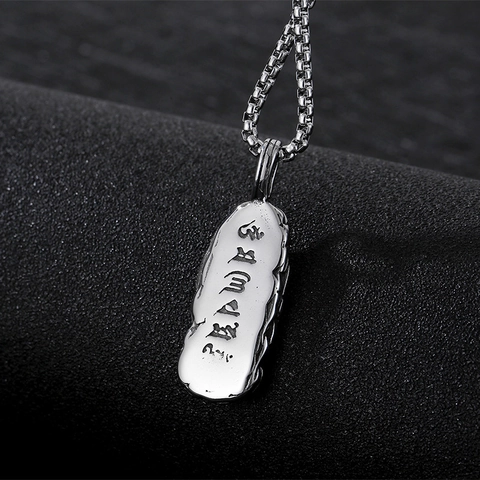 Herren Anhänger Halskette Titanstahl Gotik Sensenmann Totenkopf Kreuz Schwertkämpfer Religiöses Mantra Punk Retro Schmuck