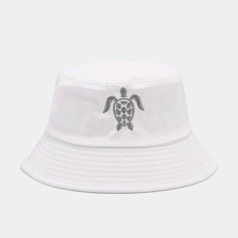 Chapeau Bob En Coton Avec Broderie Tortue De Mer Protection Solaire Été Extérieur Voyage Décontracté Pour Hommes Et Femmes